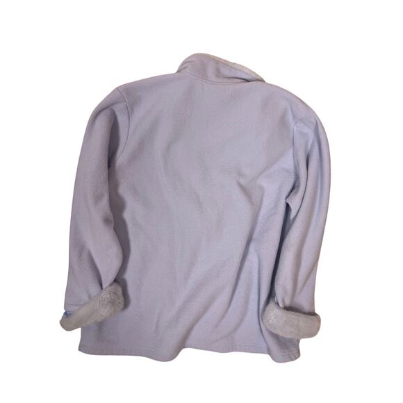 Lilac Faux Fur Coat Women’s 2XL Purple Beaded Cuff Glam Plush Winter Jacket - Picture 4 of 5